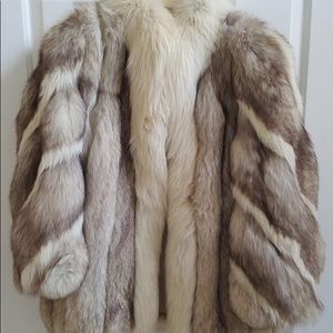 Gorgeous silver Saga Furs fox fur coat